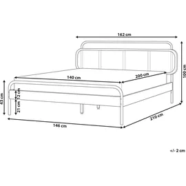 Beliani Boussicourt 140 x 200 cm H2 Hellbraun/Schwarz