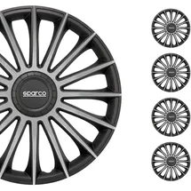 Sparco Satz Radzierblenden Treviso 16-Zoll Schwarz/Silber