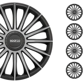 Sparco Satz Radzierblenden Treviso 16-Zoll Schwarz/Silber