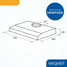 Exquisit UBH50-020 Unterbauhaube 50 cm Silber