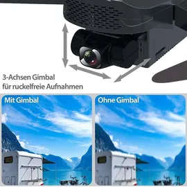Simulus Faltbare GPS-Drohne, 4K-Cam, 360°-Abstandssensor, Brushless-Motor, App