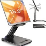 LISEN Tablet Ständer für iPad Halterung Tisch Klappbar, Tablet Halter Stand Höhenverstellbar Transportieren Schreibtisch Zubehör für Kindle Apple iPad 11 Air Pro Mini Lenovo Samsung Tab A11 4.0"-15.9"