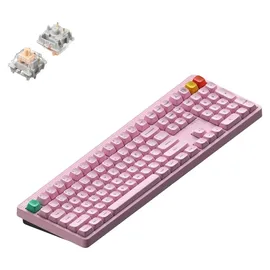 nuphy Node 100 kabellose Mechanische Tastatur High Profile, ANSI US, Bluetooth, 2.4GHz,USB-C, Light Pink, Blush Max