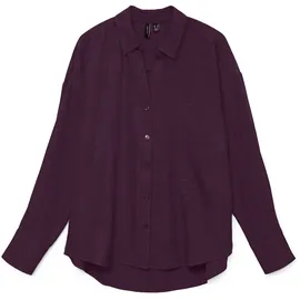 Vero Moda Langarmbluse VMMELANEY QUEENY LS SHIRT WVN NOOS Kunstfaser, loose fit rot XL (42/44)