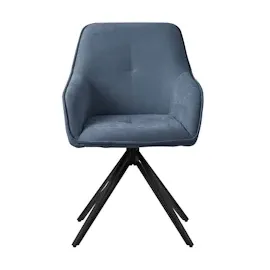 ML-Design Esszimmerstühle drehbar 4er Set Textil Webstoff Blau Drehstuhl
