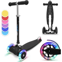 fun pro ONE Kinder Roller – 3 Räder, für 3-6 Jahre, Klappbar Schwarz