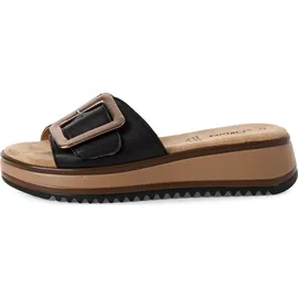 s.Oliver Damen Pantoletten aus Leder mit Schnalle, Schwarz (Black Nappa), 39 EU - 39 EU