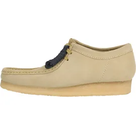 CLARKS Schnürschuh CLARKS "Wallabee Maple", Herren, Gr. 39,5, beige, Leder, Schuhe Schnürschuh, mit unnachahmlicher Kreppsohle