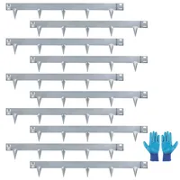 LALAGO Flexible Rasenkante aus Cortenstahl 10m - Garten Metall Beeteinfassung 15cm Hoch - Flexibel Beetbegrenzung, Rasenkante Metall, 10 Stück x 1m Beetumrandung + 1 Paar Montagehandschuhe (Silbern)