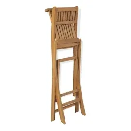 vidaXL Klappbare Garten-Barhocker 2 Stk. Massivholz Teak