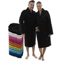 LEBENGOOD Bademantel für Damen, Herren, Unisex, Frottee 100% Baumwolle, Weicher Morgenmantel Dusche, Größen Flauschig, Leicht (XXL,Negro) - XXL