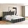 WFL GROUP Polsterbett 120x200 mit Bettkasten und Lattenrost – Grau Bett mit hohem Kopfteil, Boucle oder Samt Stoff - Modernes Doppelbett mit Stauraum – B... - Grau