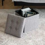 Oak & Tea Sitzhocker Faltbar 40 x 40 x 40 cm Braun/Grau