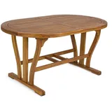 Natur24 Ausziehtisch Noemi 150/200 x 90 cm Oval Akazienholz für Innen- und Außenbereich