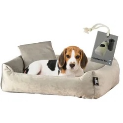 Rohrschneider ® Hundebett inkl. Gratis-Beigabe, Kuschelsofa taupe M