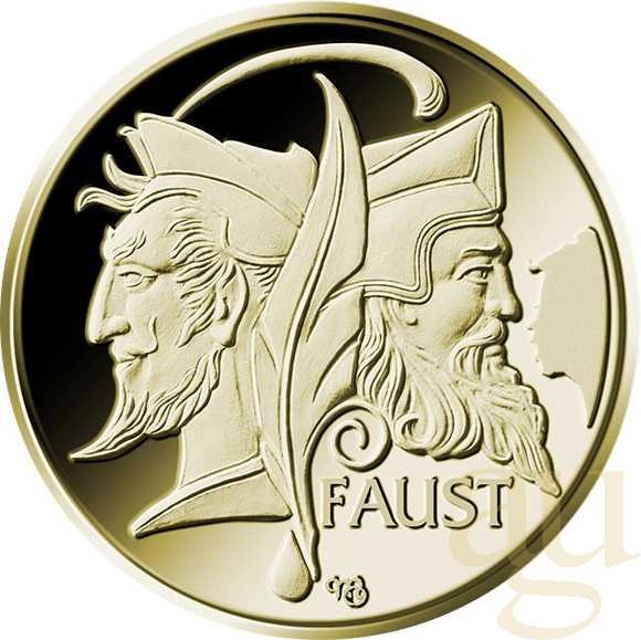 1/2 Unze Goldmünze - 100 Euro Meisterwerke der deutschen Literatur - Faust 20...