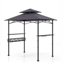 Costway Grillpavillon 2,5 x 1,53 m Dunkelgrau/Schwarz
