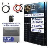 TerraLumen 1760W Komplettset Photovoltaikanlage All-In-One 8m2 inkl. 3,2 kWh Anker SOLIX Solarbank E1600 PRO mit Smarter Zähler