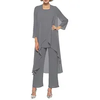 Godoboo Damen Hosenanzug Spitze Ärmellos Chiffon Set 3 Teiliges Set Spitze Chiffon Shirt Und Hohe Hosenanzug Dreiteilig Hosenanzug Cocktail Party Spitzen Vintage Lange Hose Abendanzug Outfit - M