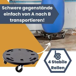 GarPet 2er Set Transportroller Rollbrett Transportrollen Rollbrett Werkstatt Pflanzen Rollbretter Transport Möbelrollen flach Pflanzenroller rund Transporthilfe