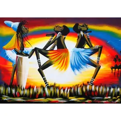 Fototapete PAPERMOON "Kultureller Tanz", bunt, B:5,00m L:2,80m, Vlies, Tapeten