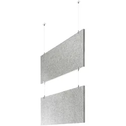 baffel multiple-Set - Deckenträger Odenwald - 3-fach Farbe: lichtgrau, Größe: 150x50x2,5cm