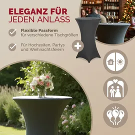 DEUBA Detex® Stehtischhusse Überzug 5er Set Ø70 cm Ø anthrazit