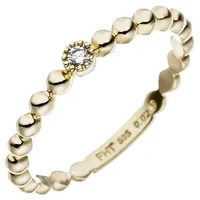 Schmuck Krone Solitärring Solitär Ring mit Brillant 0,02 Ct., 585 Gelbgold, Gold 585 goldfarben Innenumfang 52mm ~ Ø16.6mm