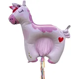 Party Factory – Aufblasbare Einhorn Pinata zum Ziehen für Kindergeburtstag Mädchen & Einhorn Party, wiederverwendbar aus robuster Folie, 97x100 cm