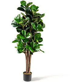 Costway 150 cm, Künstlicher Feigenbaum Kunstpflanze Grün,