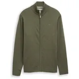 Tom Tailor Herren Strickjacke mit Stehkragen, grün, Meliert, Gr. XL