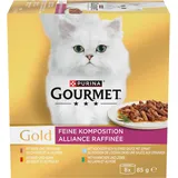 Gourmet Gold Feine Komposition Katzenfutter nass, Sorten-Mix, 12er Pack (12 x 8 Dosen à 85g)