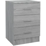 vidaXL Nachtschrank 2 Stk. 38 x 35 x 56 cm Grau