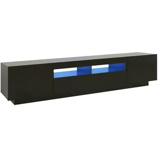 vidaXL TV-Schrank mit LED-Leuchten Schwarz 200x35x40 cm