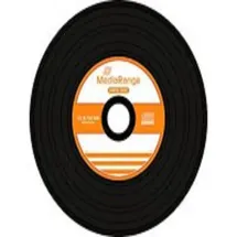 MediaRange Vinyl CD-R 700MB|80min 52-fache Schreibgeschwindigkeit, Schwarze Schreibseite, 50er Cakebox