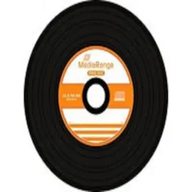 MediaRange Vinyl CD-R 700MB|80min 52-fache Schreibgeschwindigkeit, Schwarze Schreibseite, 50er Cakebox
