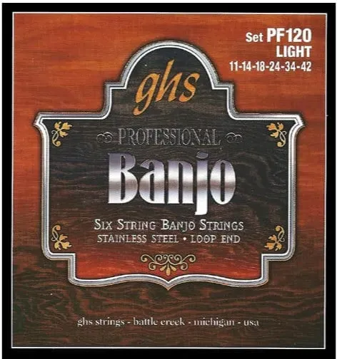 GHS PF120 Banjo Saiten Light für 6-String Banjo