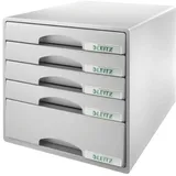 Leitz Schubladenbox Plus grau 52110085, DIN A4 mit 5 Schubladen, 1 St.
