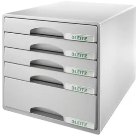 Leitz Schubladenbox Plus grau 52110085, DIN A4 mit 5 Schubladen, 1 St.