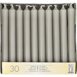 Papstar Tafelkerzen 30 St. Ø 2,1 cm 19,6 cm grau