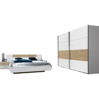 Schlafzimmer-Set WIMEX "Angie" Schlafzimmermöbel-Sets Gr. Set mit Schwebetürenschrank Breite 225 cm, Bett Liegefläche 160, B: 160 cm, weiß (weiß, artisaneichefarben) Komplett Schlafzimmer