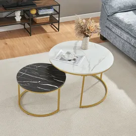 [en.casa] Couchtisch Christchurch Gold Metall 70 x 70 x 45 cm