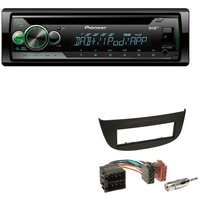 Pioneer DEH-S410DAB 1-DIN CD Digital Autoradio AUX-In USB DAB+ Spotify mit Einbauset für Renault Wind schwarz