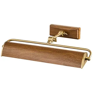 Elstead LIGHTING LED Bilderleuchte, Dimmfunktion, LED wechselbar, Warmweiß, Bilderlampe in Holzoptik, Bildbeleuchtung verstellbar Breite 44,5cm braun