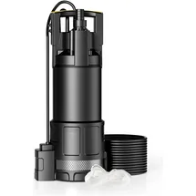 Wiltec Tauchpumpe 1200 W 6000 l/h mit Trockenlaufschutz und Schwimmerschalter