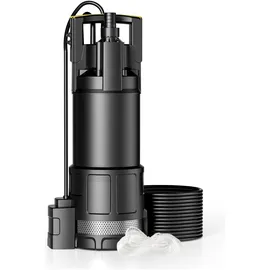 Wiltec Tauchpumpe 1200 W 6000 l/h mit Trockenlaufschutz und Schwimmerschalter