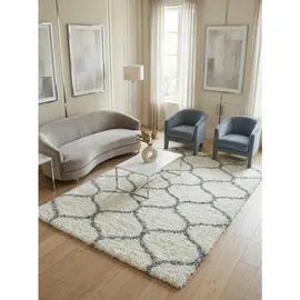 KADIMA DESIGN Teppich Schlafzimmer Hochflor Skandinavisch Samtweich Waschbar Strapazierfähig Wohnzimmer Creme 240x340 cm, – RONDA von Kadima Design