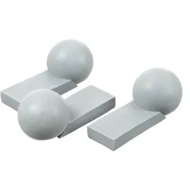 MARELIDA 3x Blumentopffüße Kugeln Pflanzkübel Untersetzer Kübelfüße - Polyresin - hellgr...