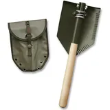 Max Fuchs Klappspaten, Holzstiel, Delux, PVC Hülle, 2-teilig
