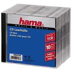Hama Behälter CD-Aufbewahrung - Kapazität: 1 CD - Schwarz, durchsichtig (Packung